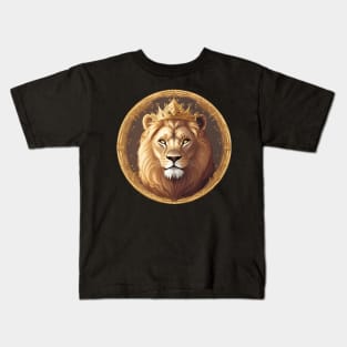 Regal Lion with Crown no.14 Kids T-Shirt